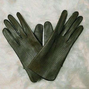 Small Olive Italian Leather Gloves